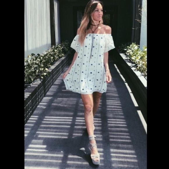 NWT REBELLION Off Shoulder Milos White Dress B - Picture 3 of 6